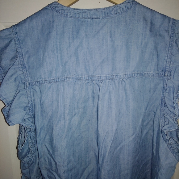 EUC Plus Size Melissa McCarthy Seven7 Button Down Embroidered Denim Top-Size 1X - Picture 7 of 16